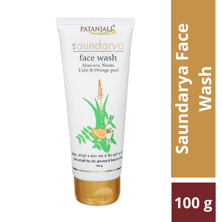 Home 30 Patanjali Saundarya Face Wash (Aloevera, Neem, Tulsi, Orange Peel) 100 g
