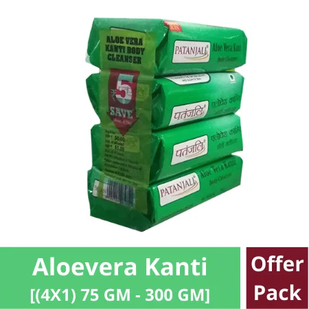 Home 37 Patanjali Aloevera Kanti Body Cleanser-(4x1) 75 Gm 300 g