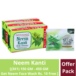 Patanjali Neem Kanti Body Cleanser [(3×1) 150 Gm – 450 Gm]