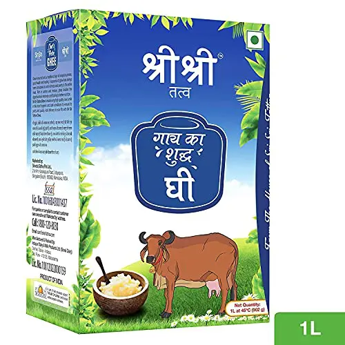 Sri Sri Tattva Cow Ghee – for Better Digestion and Immunity – 1 Litre (Pack of 3)